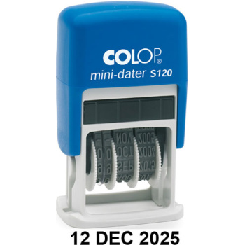 Σφραγίδα Ημερομηνιών COLOP PRINTER S120 Αυτομελανώμενη με Ελληνικούς χαρακτήρες Ύψους 3mm με μαύρο ταμπόν και μήκος σφραγίδας 2.1cm
