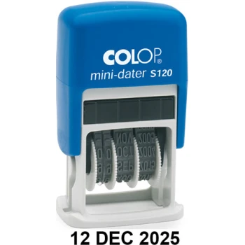 Σφραγίδα Ημερομηνιών COLOP PRINTER S120 Αυτομελανώμενη με Ελληνικούς χαρακτήρες Ύψους 3mm με μαύρο ταμπόν και μήκος σφραγίδας 2.1cm