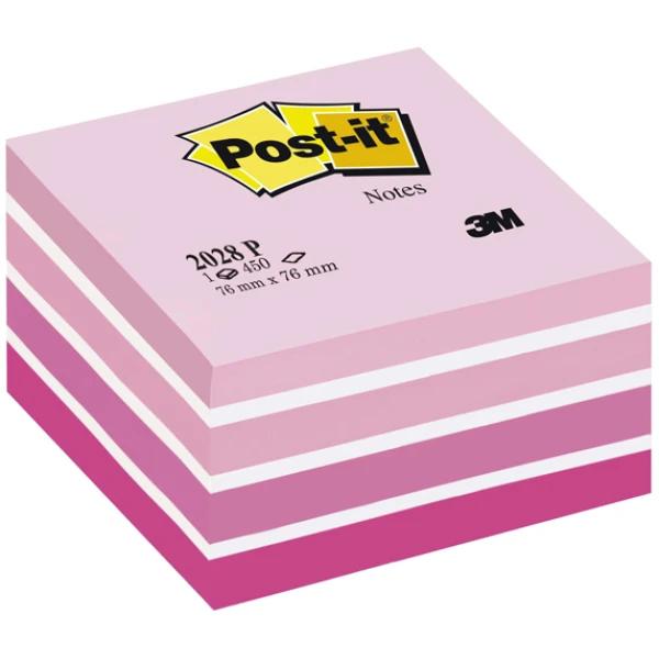 ΑΥΤΟΚΟΛΛΗΤΑ ΣΗΜΕΙΩΣΕΩΝ POST-IT ΡΟΖ ΚΥΒΟΣ 76x76mm 450 ΦΥΛΛΑ 2028-P
