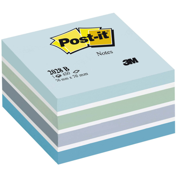 ΑΥΤΟΚΟΛΛΗΤΑ ΣΗΜΕΙΩΣΕΩΝ POST-IT ΜΠΛΕ ΚΥΒΟΣ 76x76mm 450 ΦΥΛΛΑ 2028-B