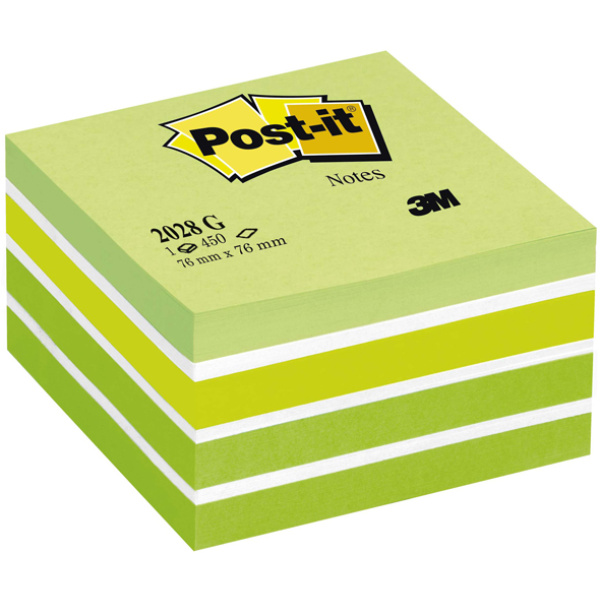 ΑΥΤΟΚΟΛΛΗΤΑ ΣΗΜΕΙΩΣΕΩΝ POST-IT ΠΡΑΣΙΝΟΣ ΚΥΒΟΣ 76x76mm 450 ΦΥΛΛΑ 2028-G