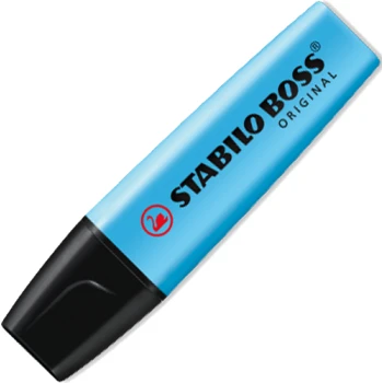 Μαρκαδόρος Υπογράμμισης Stabilo Boss Μπλε που μπορεί να υπογραμμίσει σε όλα τα είδη χαρτιού με έντονο Μπλε χρώμα. Yπογραμμιστής με σφηνοειδής μύτη 2 έως 5mm.