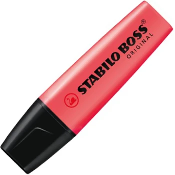 Μαρκαδόρος Υπογράμμισης Stabilo Boss Κόκκινος που μπορεί να υπογραμμίσει σε όλα τα είδη χαρτιού με έντονο Κόκκινο χρώμα. Yπογραμμιστής με σφηνοειδής μύτη 2 έως 5mm.