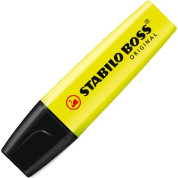 Μαρκαδόρος Υπογράμμισης Stabilo Boss Κίτρινος που μπορεί να υπογραμμίσει σε όλα τα είδη χαρτιού με έντονο Κίτρινο χρώμα. Yπογραμμιστής με σφηνοειδής μύτη 2 έως 5mm.