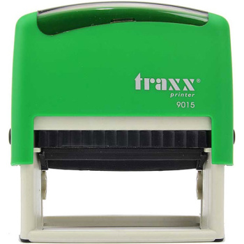 Σφραγίδα Traxx Printer 9015 Αυτομελανώμενη Πράσινη για κατασκευή σφραγίδας έως 8 γραμμών κειμένου.