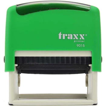 Σφραγίδα Traxx Printer 9015 Αυτομελανώμενη Πράσινη για κατασκευή σφραγίδας έως 8 γραμμών κειμένου.