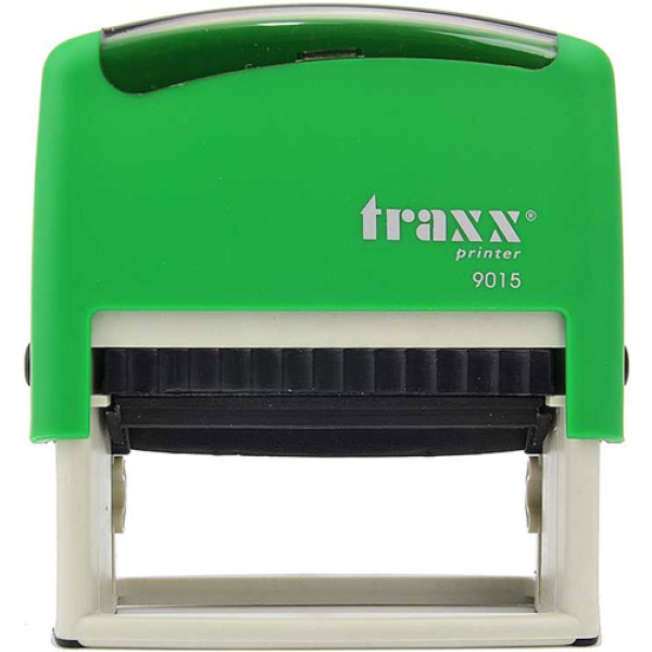 Σφραγίδα Traxx Printer 9015 Αυτομελανώμενη Πράσινη για κατασκευή σφραγίδας έως 8 γραμμών κειμένου.