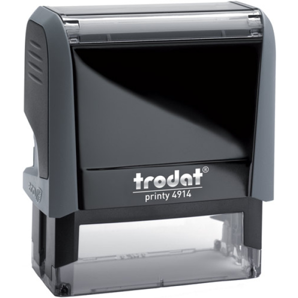 Σφραγίδα Trodat Printy 4914 Eco Αυτομελανώμενη Γκρι για κατασκευή σφραγίδας έως 8 γραμμών κειμένου.