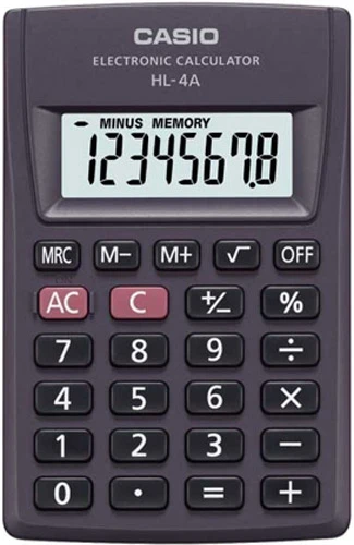 Casio HL-4A Αριθμομηχανή 8 ψηφίων μαύρη