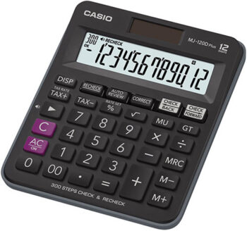 CASIO MJ-120D PLUS CHECK ΜΑΥΡΗ ΑΡΙΘΜΟΜΗΧΑΝΗ ΜΕ 12 ΨΗΦΙΑ