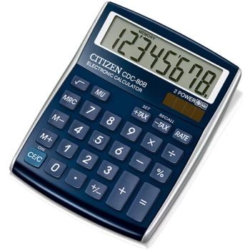 Αριθμομηχανή Γραφείου Citizen 8 ψηφίων CDC-80BL με μεγάλη οθόνη για υπολογισμούς με μεγάλη ακρίβεια διαστάσεων 13,5cm x 10,8cm.