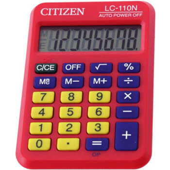 Αριθμομηχανή Τσέπης Citizen 8 ψηφίων LC-110NRD Κόκκινη σε πλαστική θήκη και ευδιάκριτη οθόνη για υπολογισμούς με μεγάλη ακρίβεια διαστάσεων 8,7cm x 5,8cm.