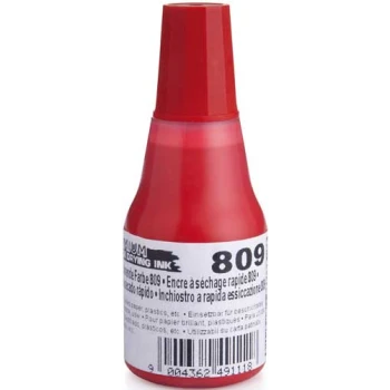Colop 809 Μελάνι Premium Ανεξίτηλο Σφραγίδας Κόκκινο σε μπουκαλάκι 25ml για επιφάνειες που το απλό μελάνι δεν στεγνώνει.