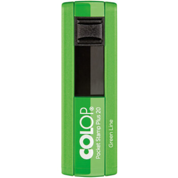 Σφραγίδα Colop Pocket Stamp Plus 30 Τσέπης Πράσινη για κατασκευή σφραγίδας έως 5 γραμμών κειμένου.