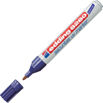 Μαρκαδόρος Edding 8280 UV Marker με σώμα από αλουμίνιο και στρογγυλή μύτη πάχους 1,5 έως 3mm.