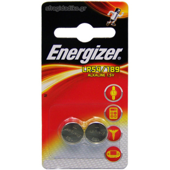 Μπαταρίες Energizer Αλκαλικές τύπου LR54/189 Ηλεκτρονικών συσκευών 1.5V σε συσκευασία 2 τεμαχίων.