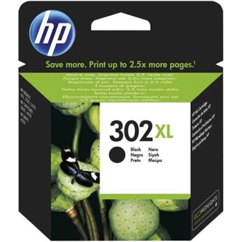 Γνήσιο Hp 302XL BLACK Μελάνι με κωδικό F6U68AE που περιέχει 8,5ml Μαύρου χρώματος.