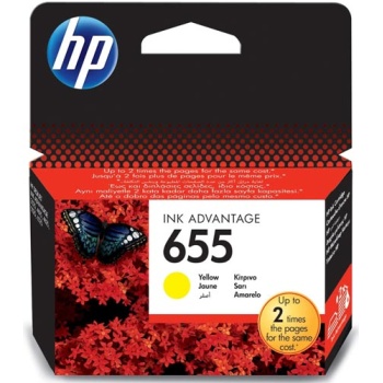 Γνήσιο Hp 655 Yellow Μελάνι με κωδικό CZ112AE που περιέχει 15ml Κίτρινου χρώματος.
