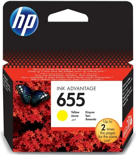 Γνήσιο Hp 655 Yellow Μελάνι με κωδικό CZ112AE που περιέχει 15ml Κίτρινου χρώματος.