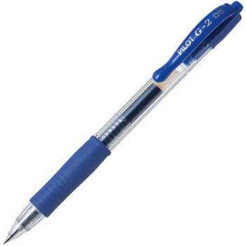Pilot G-2 Στυλό με κουμπί, μελάνι Gel και Grip που σας δίνει ακρίβεια στο κράτημα με πάχος γραφής 0.5mm σε χρώμα μπλε.