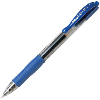 Pilot G-2 Στυλό με κουμπί, μελάνι Gel και Grip που σας δίνει ακρίβεια στο κράτημα με πάχος γραφής 0.7mm σε χρώμα μπλε.
