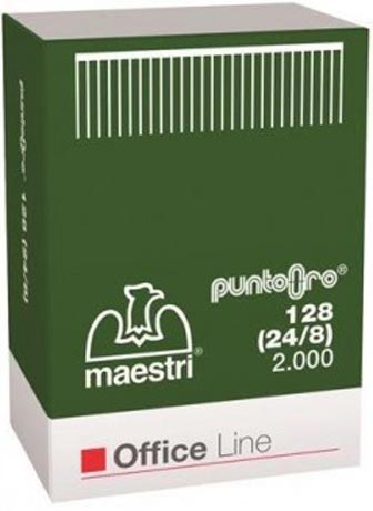 Σύρματα Συρραφής Roma No 128 (24/8) Maestri σε κουτί των 2000 Συρμάτων συρραφής. Μπορεί να συρράψει έως 30 φύλλα χαρτί 80γρ.