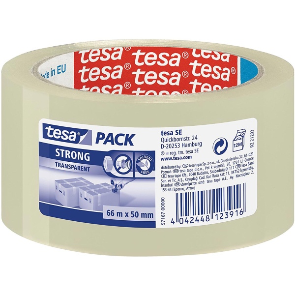 Ταινία Συσκευασίας Διάφανη 50mmx66m Tesa Pack Strong