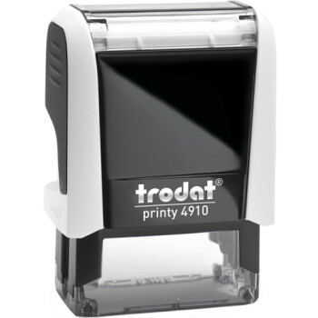 Σφραγίδα Trodat Printy 4910 Eco Αυτομελανώμενη Λευκή για κατασκευή σφραγίδας έως 2 μικρών λέξεων.