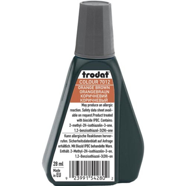 Trodat 7012 Μελάνι Σφραγίδας Orange Brown (Καφέ ανοιχτό) σε μπουκαλάκι 28ml για όλους τους τύπους ταμπόν Trodat.