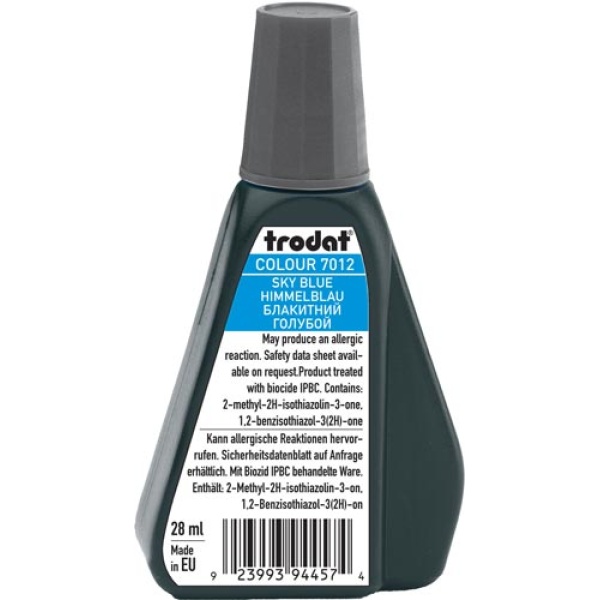 Trodat 7012 Μελάνι Σφραγίδας Sky Blue (Μπλε Ουρανού) σε μπουκαλάκι 28ml για όλους τους τύπους ταμπόν Trodat.