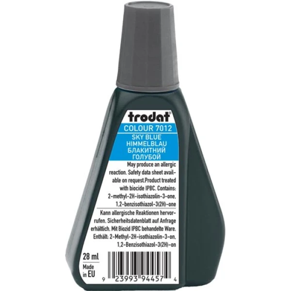 Trodat 7012 Μελάνι Σφραγίδας Sky Blue (Μπλε Ουρανού) σε μπουκαλάκι 28ml για όλους τους τύπους ταμπόν Trodat.