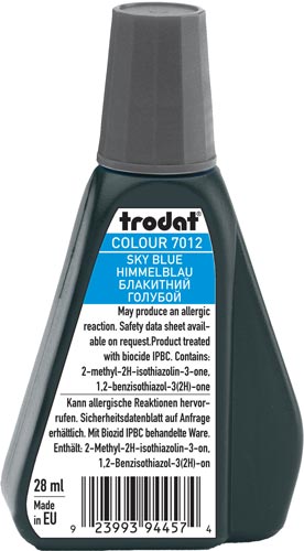 Trodat 7012 Μελάνι Σφραγίδας Sky Blue (Μπλε Ουρανού) σε μπουκαλάκι 28ml για όλους τους τύπους ταμπόν Trodat.