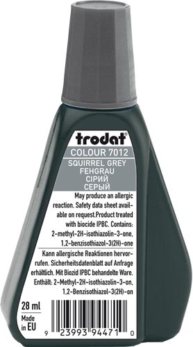 Trodat 7012 Μελάνι Σφραγίδας Squirrel Grey (Γκρι) σε μπουκαλάκι 28ml για όλους τους τύπους ταμπόν Trodat.