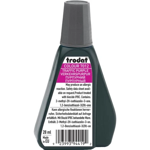Trodat 7012 Μελάνι Σφραγίδας Traffic Purple (Φούξια μωβ) σε μπουκαλάκι 28ml για όλους τους τύπους ταμπόν Trodat.