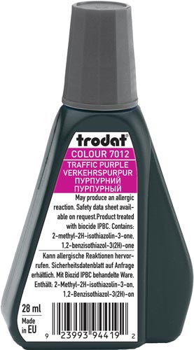 Trodat 7012 Μελάνι Σφραγίδας Traffic Purple (Φούξια μωβ) σε μπουκαλάκι 28ml για όλους τους τύπους ταμπόν Trodat.