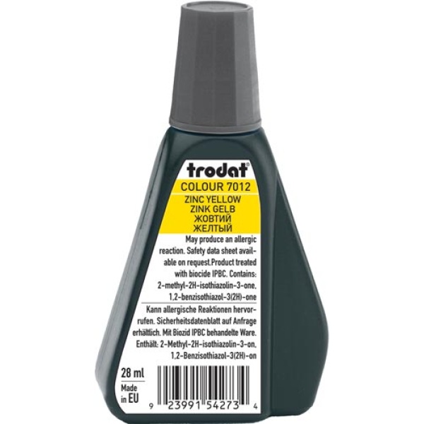 Trodat 7012 Μελάνι Σφραγίδας Zinc Yellow (Κίτρινο Ανοιχτό) σε μπουκαλάκι 28ml για όλους τους τύπους ταμπόν Trodat.