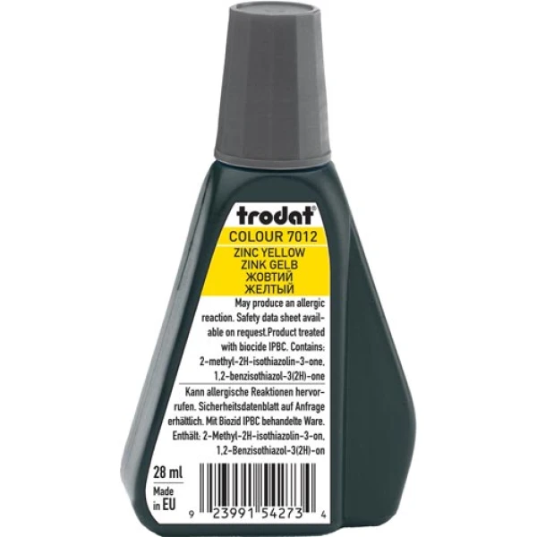 Trodat 7012 Μελάνι Σφραγίδας Zinc Yellow (Κίτρινο Ανοιχτό) σε μπουκαλάκι 28ml για όλους τους τύπους ταμπόν Trodat.