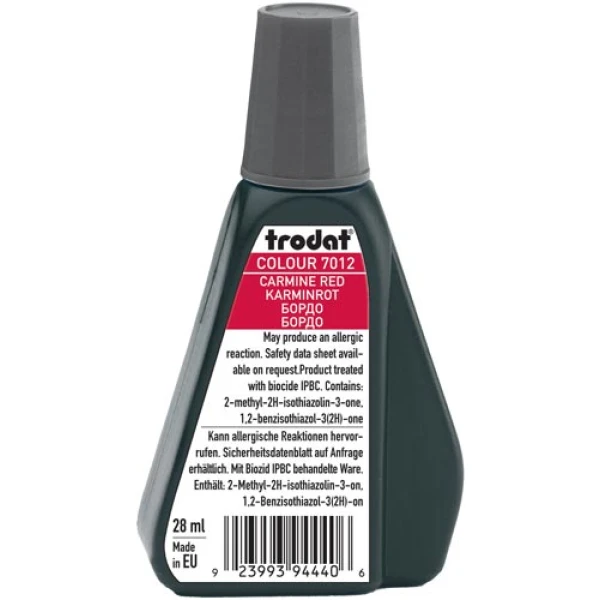 Trodat 7012 Μελάνι Σφραγίδας Carmine Red (Κόκκινο Βαθύ) σε μπουκαλάκι 28ml για όλους τους τύπους ταμπόν Trodat.