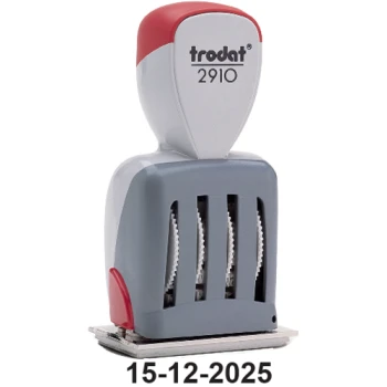ΣΦΡΑΓΙΔΑ TRODAT 2910P05ΜΑ ΗΜΕΡΟΜΗΝΙΑΣ ΜΕ ΑΡΙΘΜΟΥΣ ΓΙΑ ΕΩΣ 6 ΓΡΑΜΜΩΝ ΚΕΙΜΕΝΟΥ