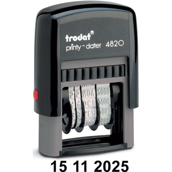 Σφραγίδα Ημερομηνιών TRODAT 4820 Αυτομελανώμενη με Αριθμούς Ύψους 4mm με μαύρο ταμπόν και μήκος σφραγίδας 2.5cm