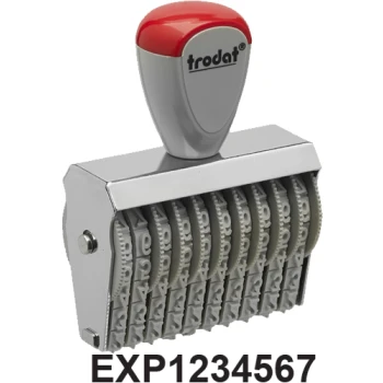 Σφραγίδα Trodat EXP NUMBER Αρίθμησης γραμμάτων EXP & 7 αριθμών με ύψος ψηφίου 0.5cm και μήκος σφραγίδας 4.8cm