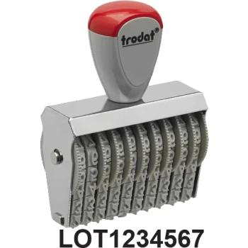 Σφραγίδα Trodat LOT NUMBER Αρίθμησης γραμμάτων LOT & 7 αριθμών με ύψος ψηφίου 0.5cm και μήκος σφραγίδας 4.8cm