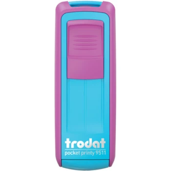Σφραγίδα Trodat Pocket Printy 9511 Τσέπης Φούξια - Τυρκουάζ για κατασκευή σφραγίδας έως 3ων γραμμών κειμένου.