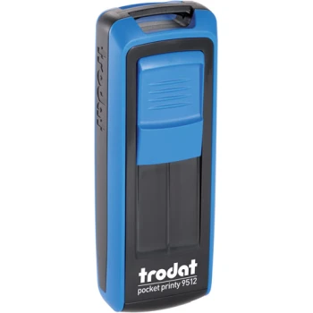 Σφραγίδα Trodat Pocket Printy 9512 Τσέπης Μπλέ με Μαύρο για κατασκευή σφραγίδας έως 5 γραμμών κειμένου.