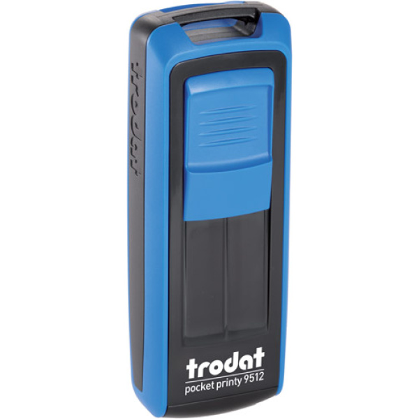 Σφραγίδα Trodat Pocket Printy 9512 Τσέπης Μπλέ με Μαύρο για κατασκευή σφραγίδας έως 5 γραμμών κειμένου.