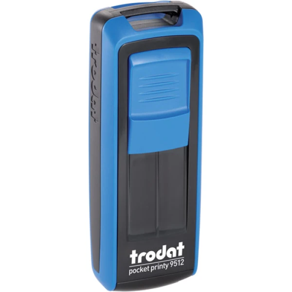 Σφραγίδα Trodat Pocket Printy 9512 Τσέπης Μπλέ με Μαύρο για κατασκευή σφραγίδας έως 5 γραμμών κειμένου.