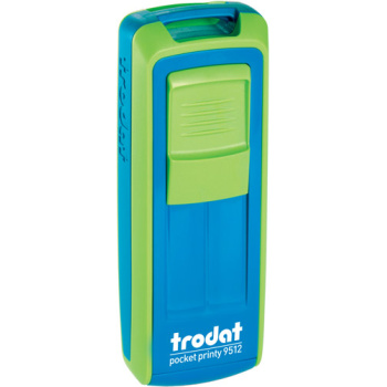 Σφραγίδα Trodat Pocket Printy 9512 Τσέπης Πράσινη με Μπλέ για κατασκευή σφραγίδας έως 5 γραμμών κειμένου.