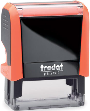 Σφραγίδα Trodat Printy 4912 Eco Αυτομελανώμενη Neon Πορτοκαλί για κατασκευή σφραγίδας έως 5 γραμμών κειμένου.