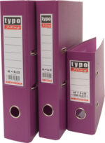 Κλασέρ Μωβ Typo 8x32cm Πλαστικό PP με μηχανισμό 2 κρίκων